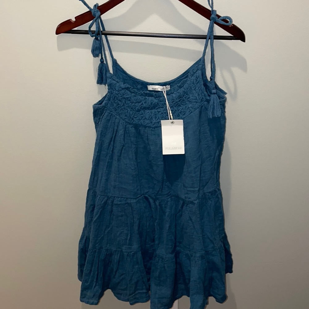 Teal Bohemian Tunic Mini Dress by Pull&Bear